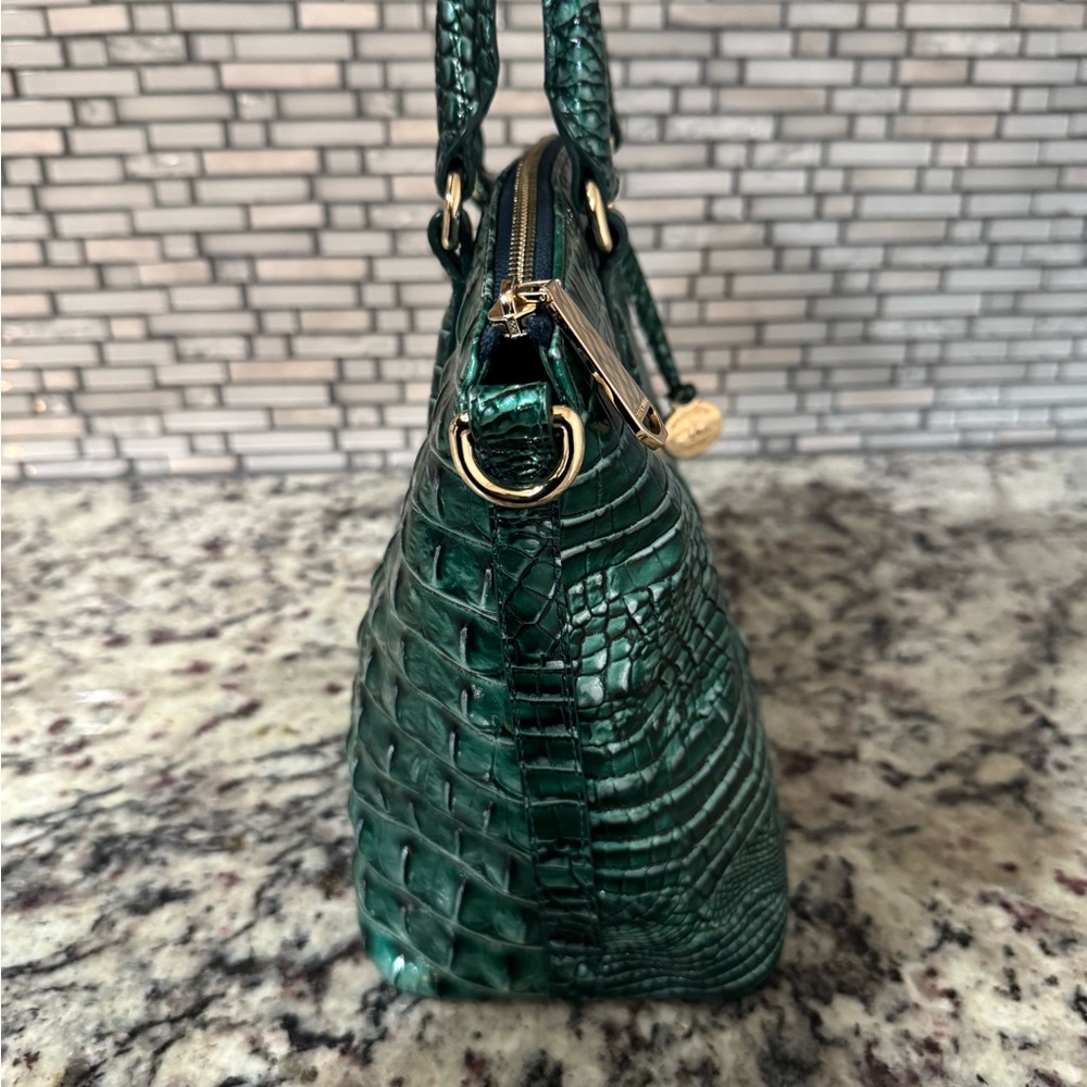 Brahmin Teal Crocodile-Embossed Satchel - Picture 5 of 8